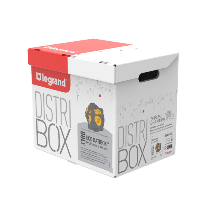 Distribox Eco Batibox - Lot de 100 boîtes Eco Batibox - profondeur 40mm