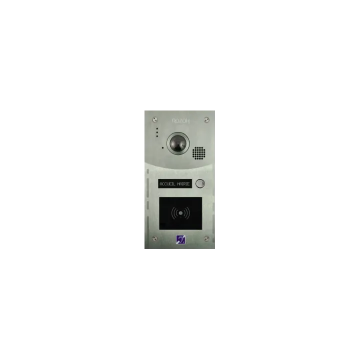 Interphone 1 bouton+lecteur de badges mains-libres-conforme ERP-