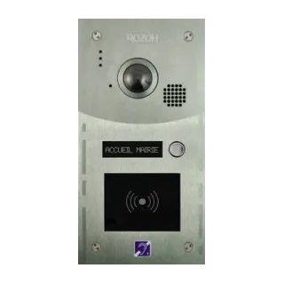 Interphone 2 boutons avec clavier codé +lecteur de badges mains-