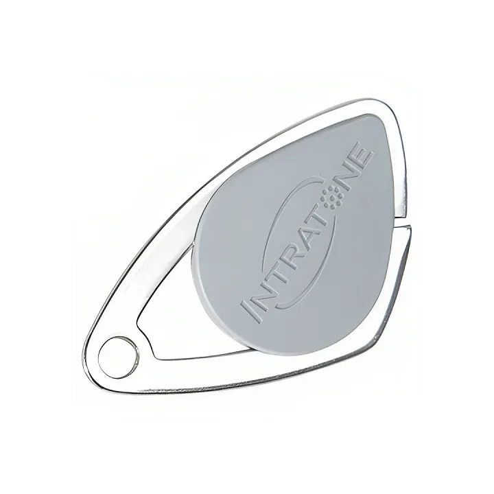 Badge Électronique Mifare - Insert Inox Gravé - Gris