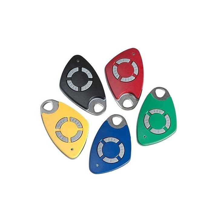 Télécommande 4 Canaux Bi-Technologie Mifare - Insert Inox Gravé - Noir