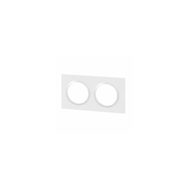 Plaque Carrée Dooxie 2 Postes Finition Blanc
