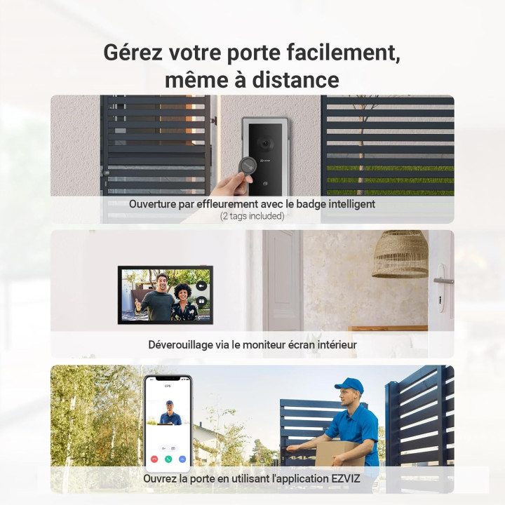 Interphone vidéo IP avec caméra 2MP, reconnaissance faciale, IP65
