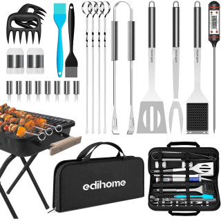 Kit Barbecue, Ustensiles Barbecue, Ensemble d'accessoires de 25 pièces, Professionnel, Acier Inoxydable