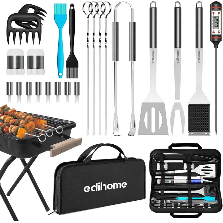 Kit Barbecue, Ustensiles Barbecue, Ensemble D'Accessoires De 25 Pièces, Professionnel, Acier Inoxydable