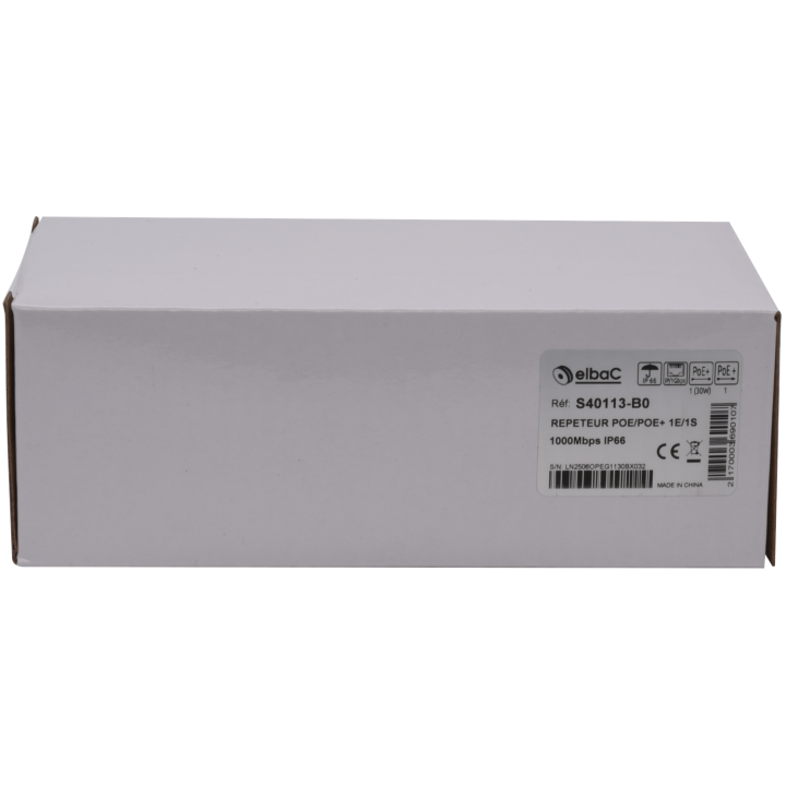 Repeteur Poe/Poe+ 1E/1S 1000Mbps Ip66 Boîte 1 Pc