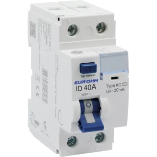 Interrupteur Différentiel 40A 1P+N 30Ma Connexion À Vis Type Ac