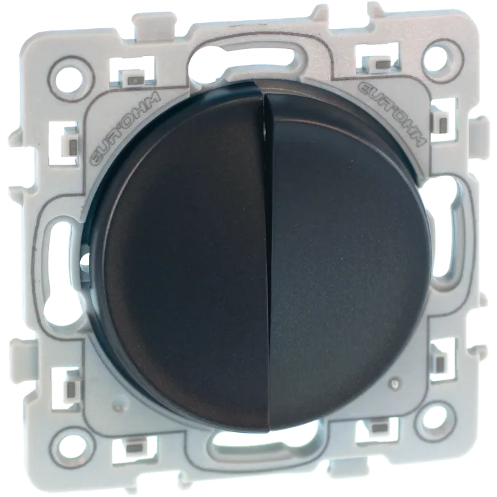 Square Double Interrupteur Va Et Vient Anthracite Vulcain