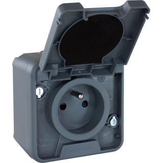 Oxxo Pc 2P+T Gri Saillie Ip55 D