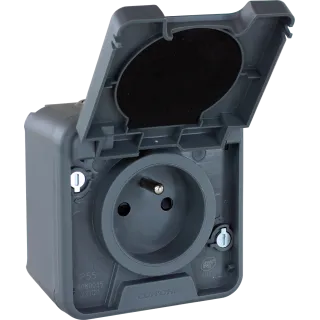Oxxo Pc 2P+T Gri Saillie Ip55 D