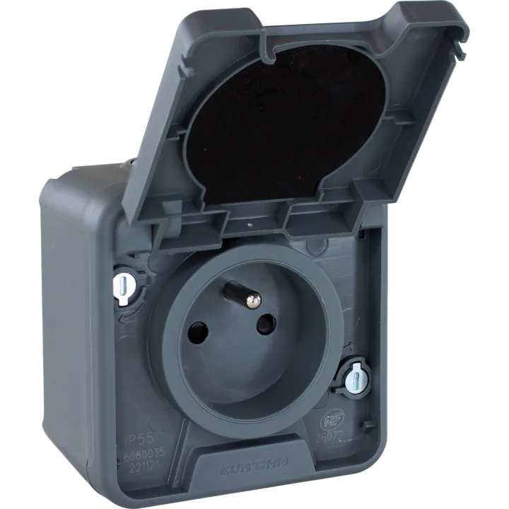 Oxxo Pc 2P+T Gri Saillie Ip55 D