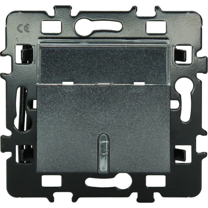 Bouton Poussoir Porte-Étiquette Lumineux ( Voyant Rouge)Anthracite