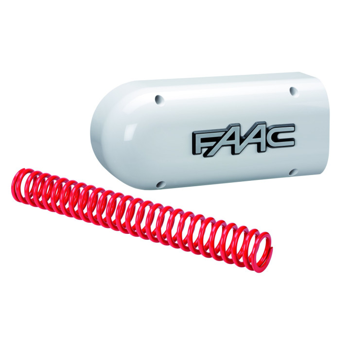 Ensemble flasque et ressort rouge pour barrière B680H, pour lisse de type L.