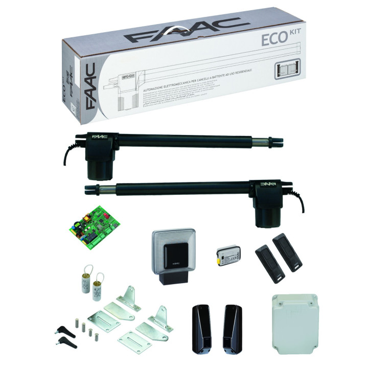 ECOKIT 412 .Kit portail battant, vantail max 2,8m. Opérateurs 412L 230V