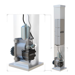 C4000 Kit automatisme coulissant avec électronique à encastrer dans un poteau. 