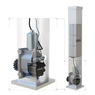 C4000 Kit automatisme coulissant avec électronique à encastrer dans un poteau. 