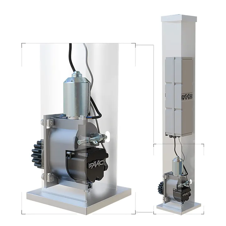 C4000 Kit automatisme coulissant avec électronique à encastrer dans un poteau. 