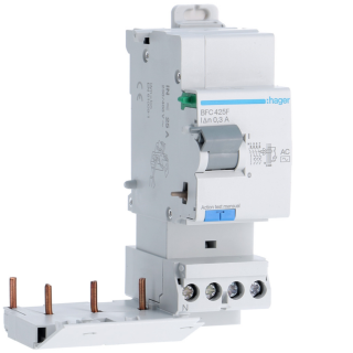 Bloc différentiel 25A 300mA 3P+N type AC à bornes décalées