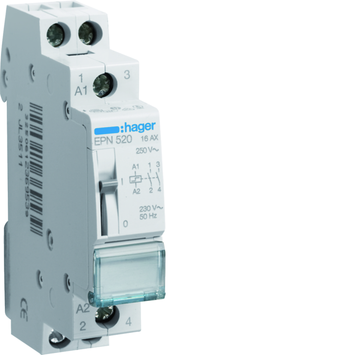 Télérupteur 2F 230V 16A 1 Module