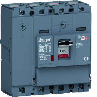 Interrupteur à déclenchement libre boitier moulé h3+ P160 4P In160A à cage