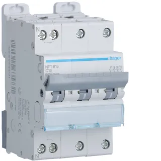 Disjoncteur 3P+N 6-10Ka Courbe C - 16A 3 Module
