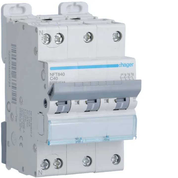 Disjoncteur 3P+N 6-10Ka Courbe C - 40A 3 Module
