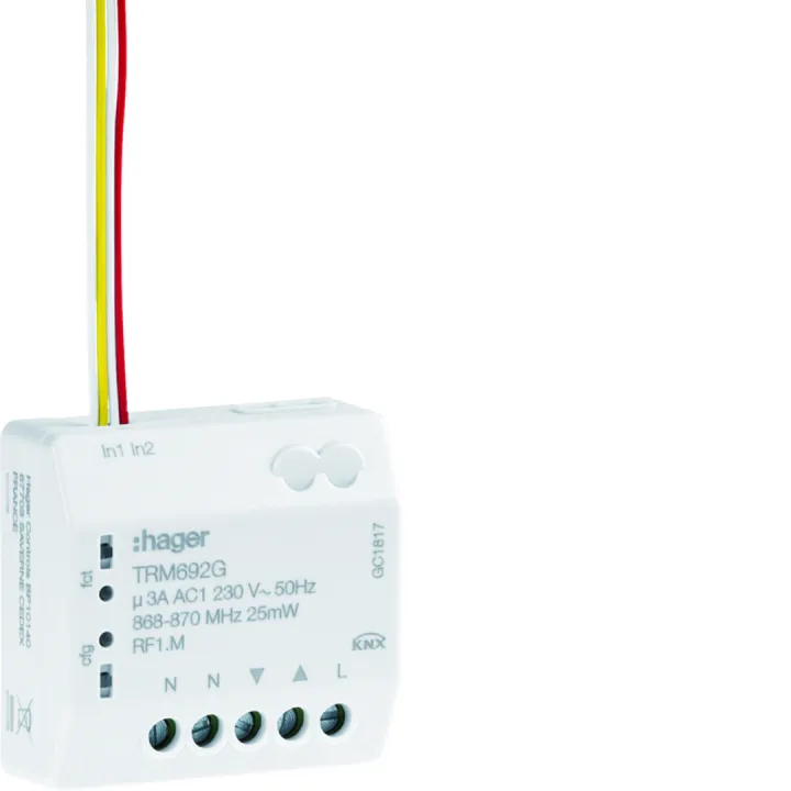 Micromodule 1 Sortie Volet Roulant + 2 Entrées Boutons Poussoirs, Knx Radio