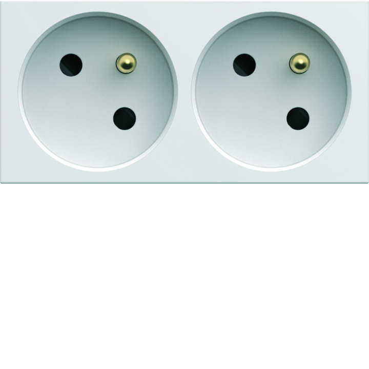 gallery méca. prise électrique double 2P+T 16A spéciale goulotte, finition pure