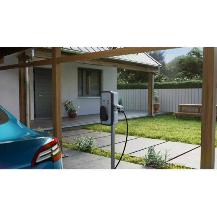 Pied Tubulaire Pour 1 Borne De Recharge Référence Xev1K, Xev1R Ral7021
