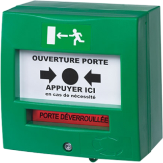 Déclencheur manuel vert 3 contacts sans capot