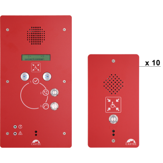 10 postes REFUGE + 1 centrale REFUGE, alim secourue, pré-configuré avec kit prog