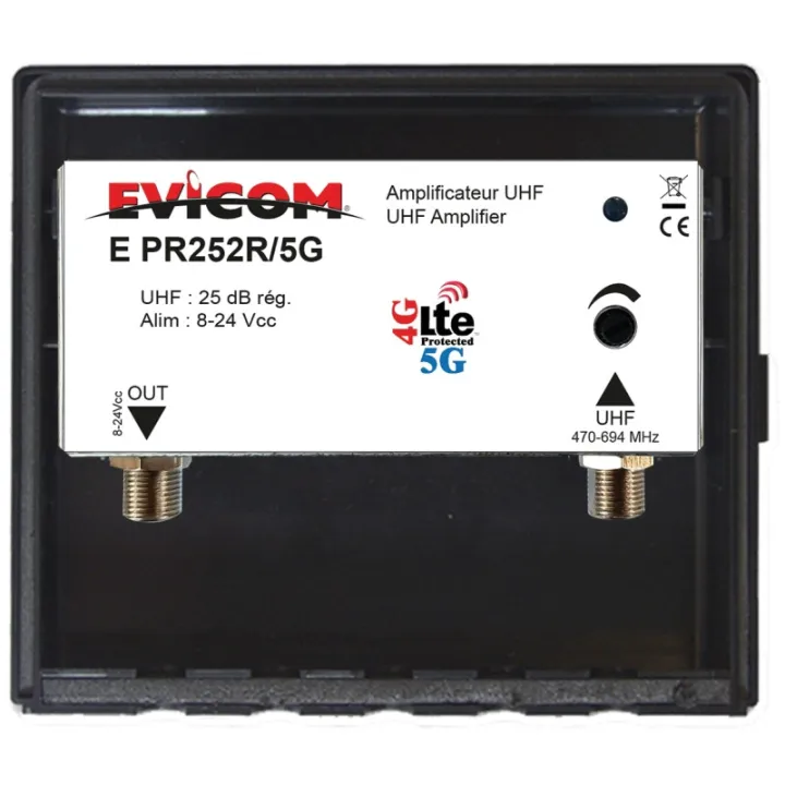 Préamplificateur Uhf Lte-5G 1 Entrée 25 Db Réglables
