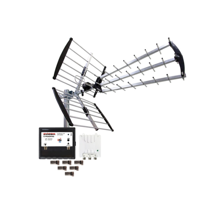 Kit Antenne Avec Préamplificateur Lte-5G + Alimentation