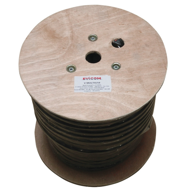 Câble multi-coaxiaux - 5 câbles - Classe A  (touret de 50 m)