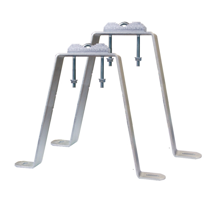 Fixation murale en M avec déport de 45 cm (Zinc bichromaté)