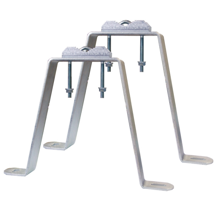 Fixation murale en M avec déport de 25 cm (Zinc bichromaté)