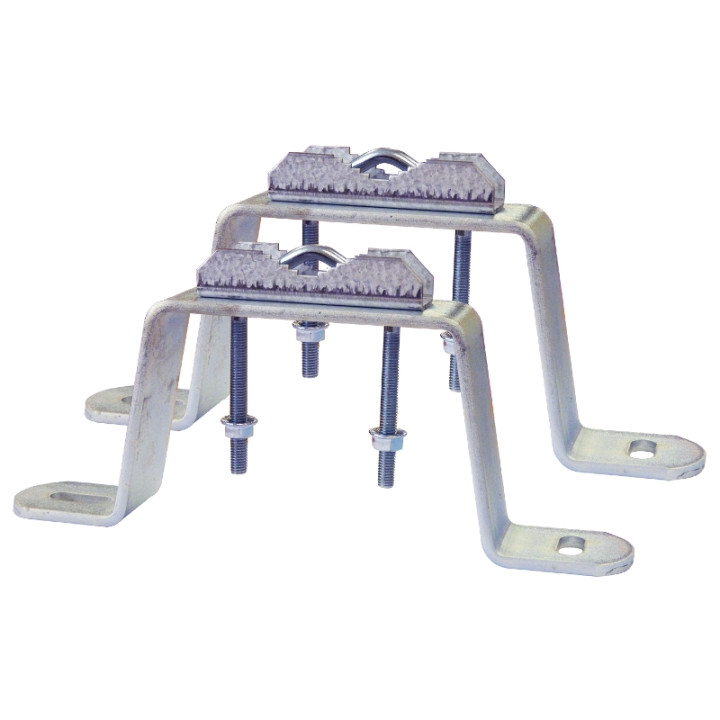 Fixation murale en M avec déport de 9 cm (Zinc bichromaté)