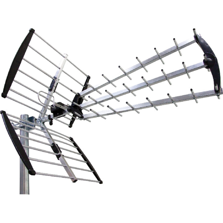Antenne UHF triple nappes  25 dir. avec filtre LTE 5G intégré, gain 12-18 dB