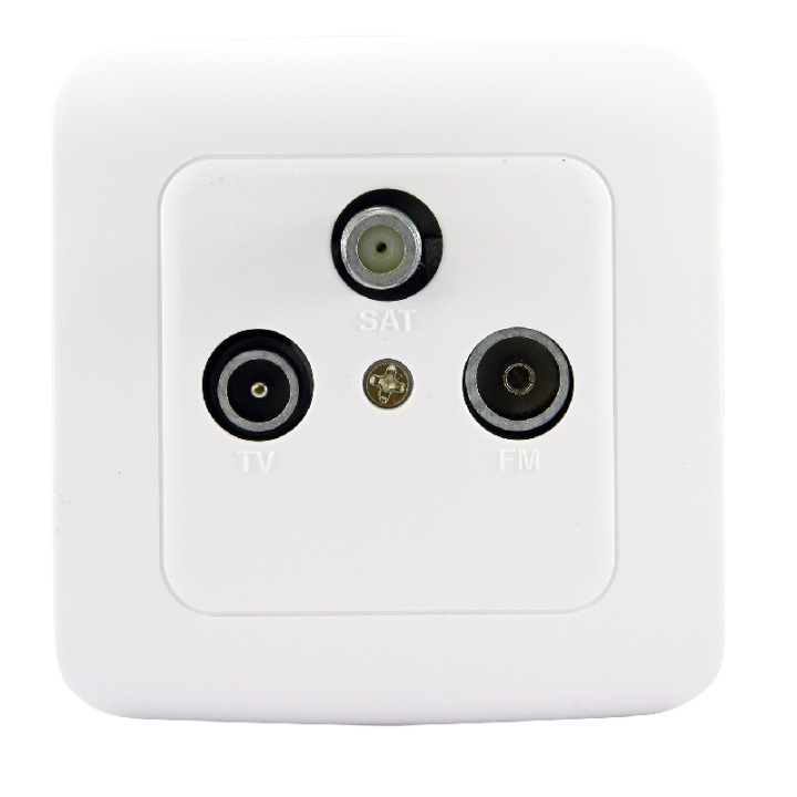 Prise Tv -Sat -Fm Avec Socle De Mise En Saillie.