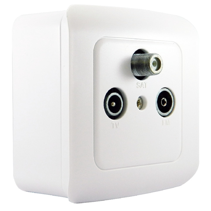Prise Tv -Sat -Fm Avec Socle De Mise En Saillie.