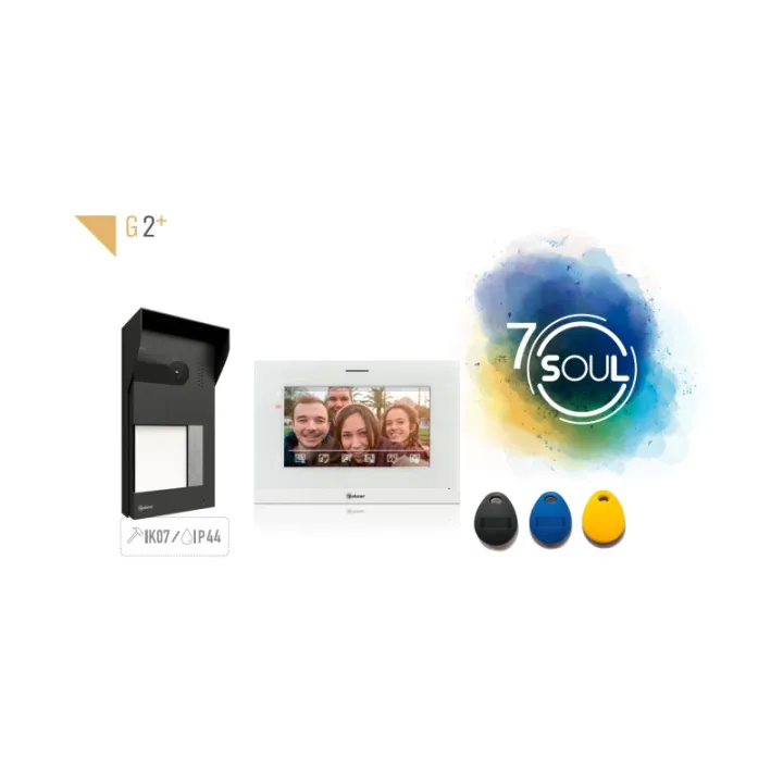 Kit Vidéo Soul 1 Appel Avec Moniteur Art7H (Bm + Mémoire + Contrôle D'Accès)