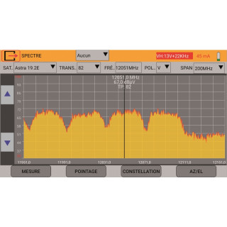 Mesureur de champs NUMERIQUE HD terrestre et satellite (Ecran 5'' tactile)