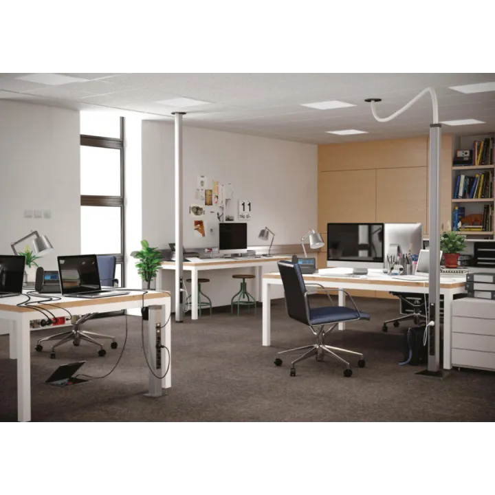 Colonne Speed Tercia Cls-C45 2 Faces Hmax Fixation 3000 À 3300Mm Alu Blanc