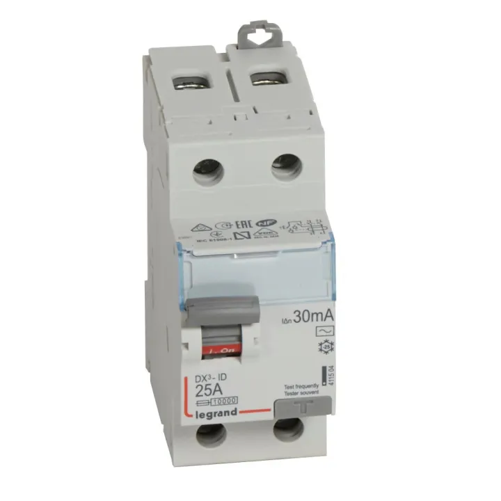 Interrupteur Différentiel Dx³-Id Haut/Bas Vis - 2P 230V~ 25A Typeac 30Ma - 2 Mod