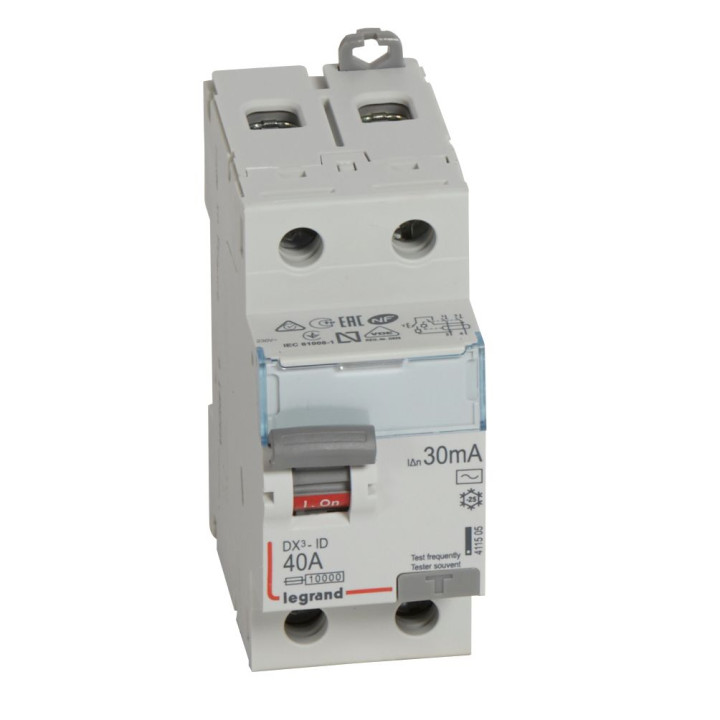 Interrupteur Différentiel Dx³-Id Haut/Bas Vis - 2P 230V~ 40A Typeac 30Ma - 2 Mod