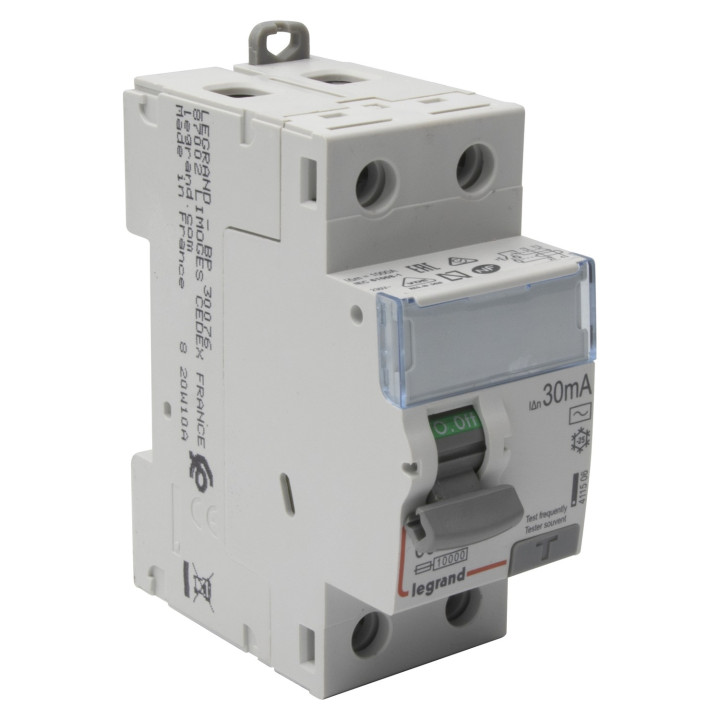 Interrupteur Différentiel Dx³-Id Haut/Bas Vis - 2P 230V~ 63A Typeac 30Ma - 2 Mod