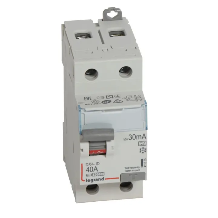 Interrupteur Différentiel Dx³-Id Haut/Bas Vis - 2P 230V~ 40A Typea 30Ma - 2 Mod