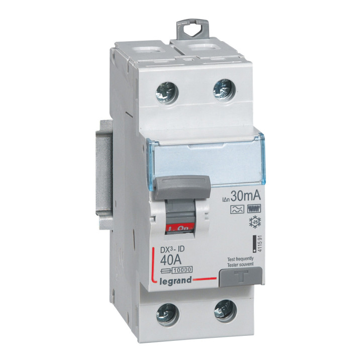 Interrupteur Différentiel Dx³-Id Haut/Bas Vis - 2P 230V~ 40A Typef 30Ma - 2 Mod