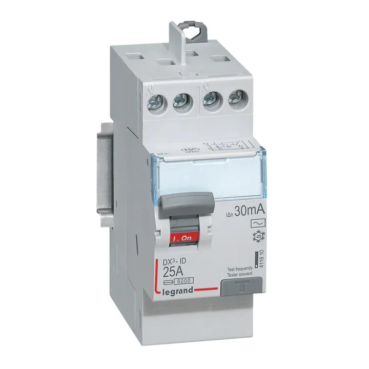 Interrupteur Différentiel Dx³-Id Haut/Haut Vis - 2P 230V~ 25A Typeac 30Ma -2 Mod