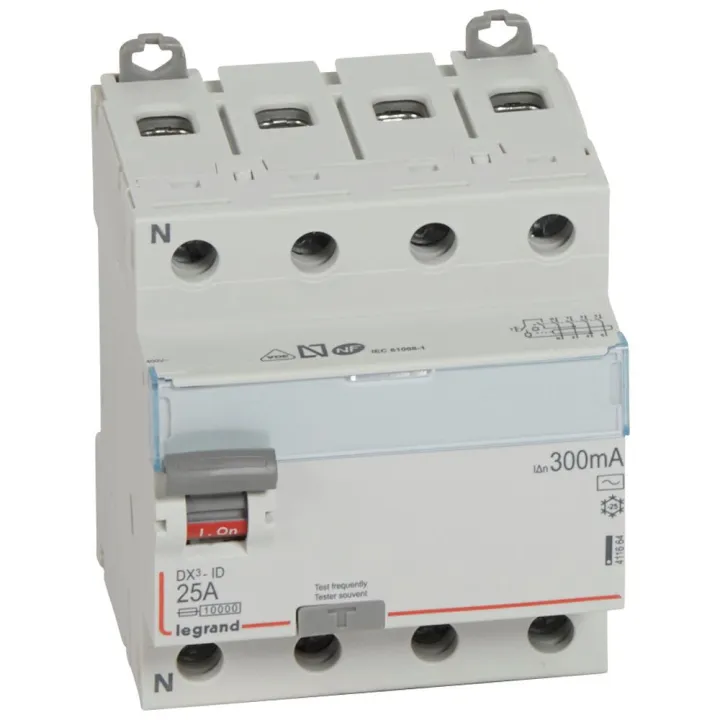 Interrupteur Différentiel Dx³-Id Haut/Bas Vis - 4P 400V~ 25A Typeac 300Ma -4 Mod